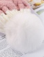 Fashion White Color Matching Hair Ball Knitting Sun Flower Diamond And Plush Wool Cap