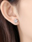 Fashion White Flower Copper Inlaid Zircon Earrings