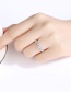 Fashion White Copper Inlaid Zirconium Ring