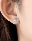 Fashion Platinum Pave Zircon Round Earrings