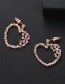 Fashion 18k Copper Inlaid Zirconium Heart Shaped Snow Earrings