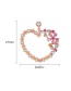 Fashion Rose Gold Copper Inlaid Zirconium Heart Shaped Snow Earrings