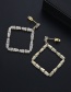 Fashion Platinum Square Copper Inlay Zircon Earrings