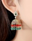 Fashion Red Copper Inlaid Zirconium Hollow Earrings
