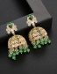 Fashion Green Zircon Full Tassel Earrings