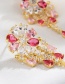 Fashion Gold Flower Drop Micro-inlaid Zircon Earrings