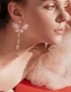 Fashion Red Butterfly Micro Inlaid Zircon Earrings