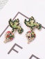 Fashion Red Vegetable Carrot With Diamond Stud Earrings