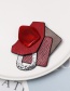 Fashion Red Geometric Diamond-studded Resin Brooch