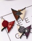 Fashion Red Butterfly Leather Brooch