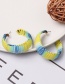 Fashion Color C-shaped Raffia Acrylic Earrings