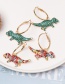 Fashion Color Dinosaur Micro-inlaid Zircon Earrings