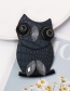 Fashion Blue Owl Leather Brooch
