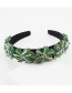 Fashion Green Crystal Stitching Geometric Flower Headband