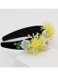 Fashion Black Crystal Fringed Geometric Flower Headband