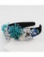 Fashion White Crystal Fringed Geometric Flower Headband