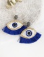 Fashion Creamy-white Resin Beaded Eye Tassel Earrings