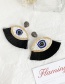 Fashion Black Resin Beaded Eye Tassel Earrings