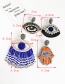 Fashion Blue Resin Rhinestone Beaded Eye Tassel Earrings