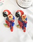 Fashion Color Resin Beaded Sequin Stud Earrings