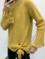 Fashion Khaki Knit Bow Sweater