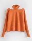Fashion Orange Orange Front And Back Wearing A Halter Sweater