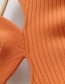 Fashion Orange Orange Front And Back Wearing A Halter Sweater