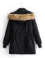 Fashion Black Fur Collared Pike Coat