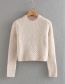Fashion Creamy-white Solid Color Beaded Sweater Needle
