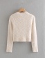 Fashion Creamy-white Solid Color Beaded Sweater Needle
