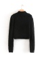 Fashion Black Striped Short Sweater