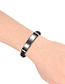 Fashion Black Stainless Steel Magnetic Buckle Leather Bracelet