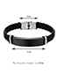Fashion Silver Stainless Steel Magnetic Buckle Leather Bracelet