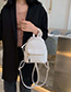 Fashion White Pu Leather Stone Shoulder Bag
