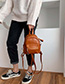 Fashion Brown Pu Leather Stone Shoulder Bag