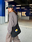 Fashion Black Sun Flower Canvas Portable Messenger Bag