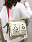 Fashion Black Belt Pendant Multi-pocket Canvas Portable Messenger Bag