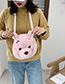 Fashion Pink Cartoon Chest Plush Shoulder Messenger Bag
