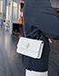 Fashion White Chain Rhombic Shoulder Messenger Bag