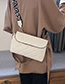 Fashion White Embroidery Line Rhombic Hand Holding Messenger Bag