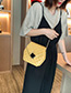 Fashion Black Embroidery Thread Hex Square Lock Single Shoulder Diagonal Package