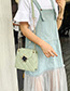 Fashion White Embroidered Line Ribbed Shoulder Messenger Bag