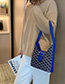 Fashion Blue Printed Dog Tooth Shoulder Messenger Bag