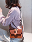 Fashion Brown Wide Shoulder Strap Scrub Stitching Shoulder Messenger Bag