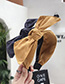 Fashion Khaki Cotton Linen Bow Wide-brimmed Headband