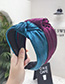 Fashion Blue Bronzing Fabric Pleated Stripes Knotted Wide-brimmed Headband