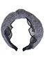 Fashion Gray Mink Wool Knit Mesh Knotted Thin Side Banded Headband