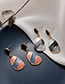 Fashion Orange Blue Stitching Drop Glaze Earrings