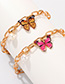Fashion Orange Butterfly Pearl Bracelet