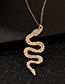 Fashion Gold Serpentine Metal Diamond Necklace